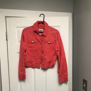 Women’s Coral Colored Jean Jacket